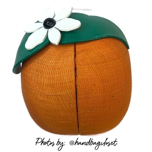 Kate Spade Orange Fruit Spice Things Up Novelty Straw Crossbody Purse Handbag - Picture 3 of 16